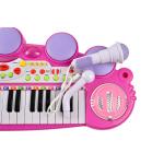 Vaikiškas pianinas  -sintezatorius su mikrofonu ir kėdute - rožinis Super song